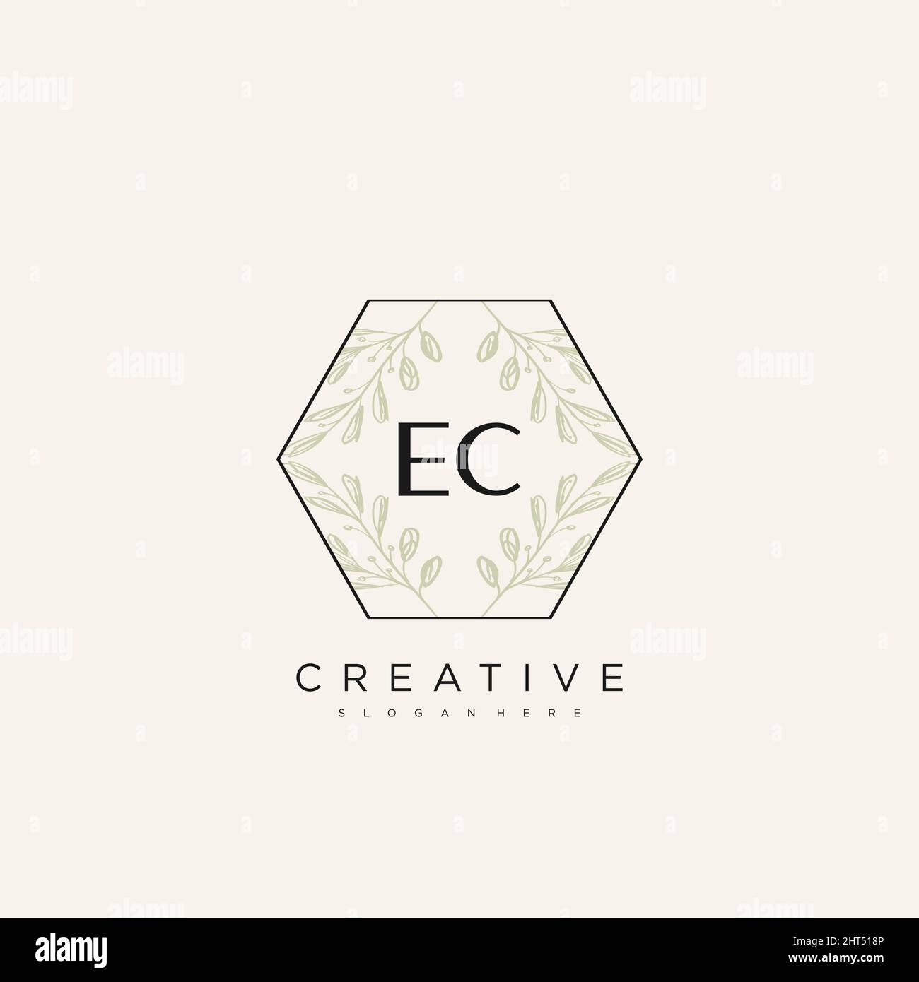 EC Initial Letter Flower Logo Template Vector premium vector Stock Vector