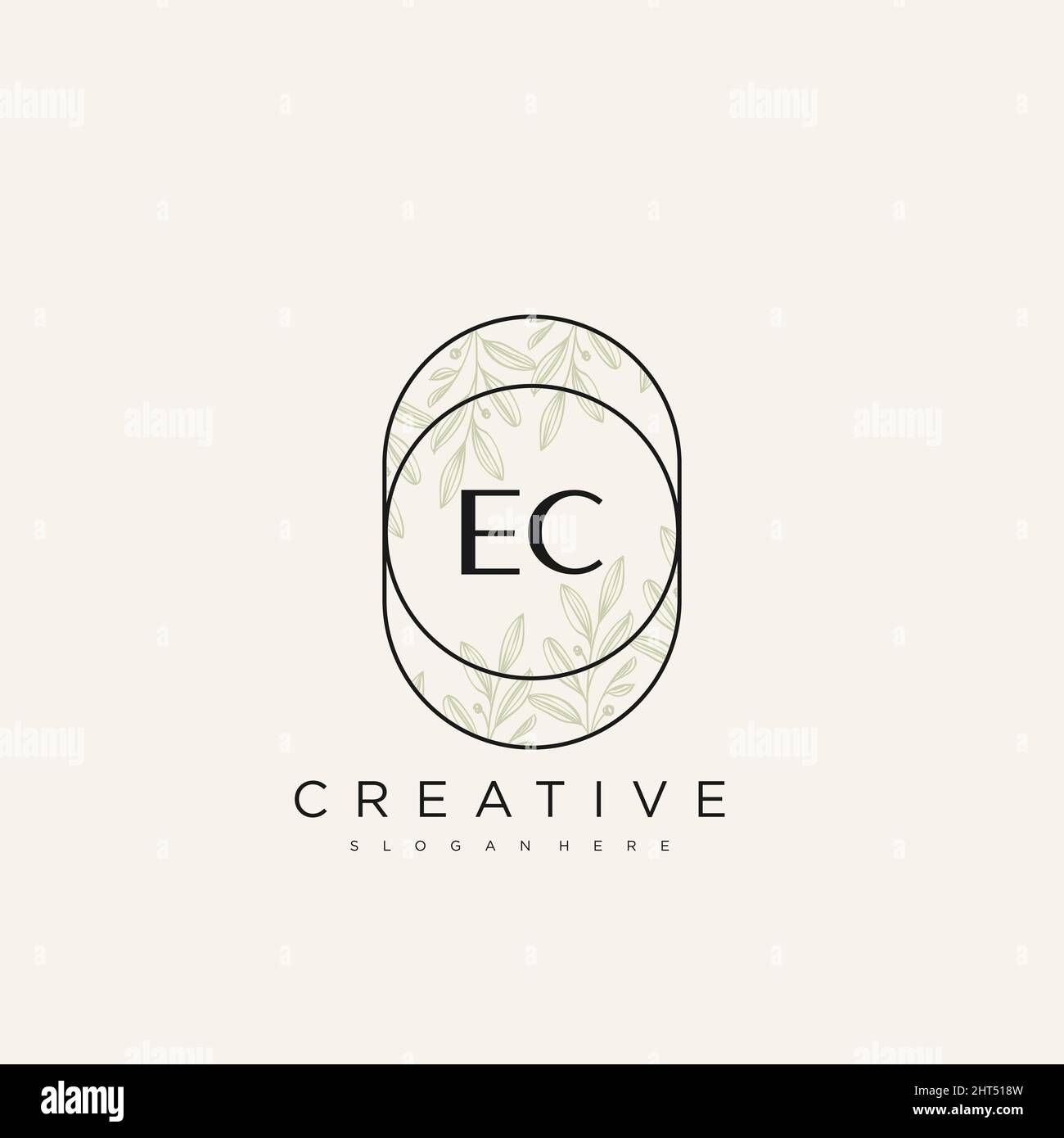 EC Initial Letter Flower Logo Template Vector premium vector Stock Vector