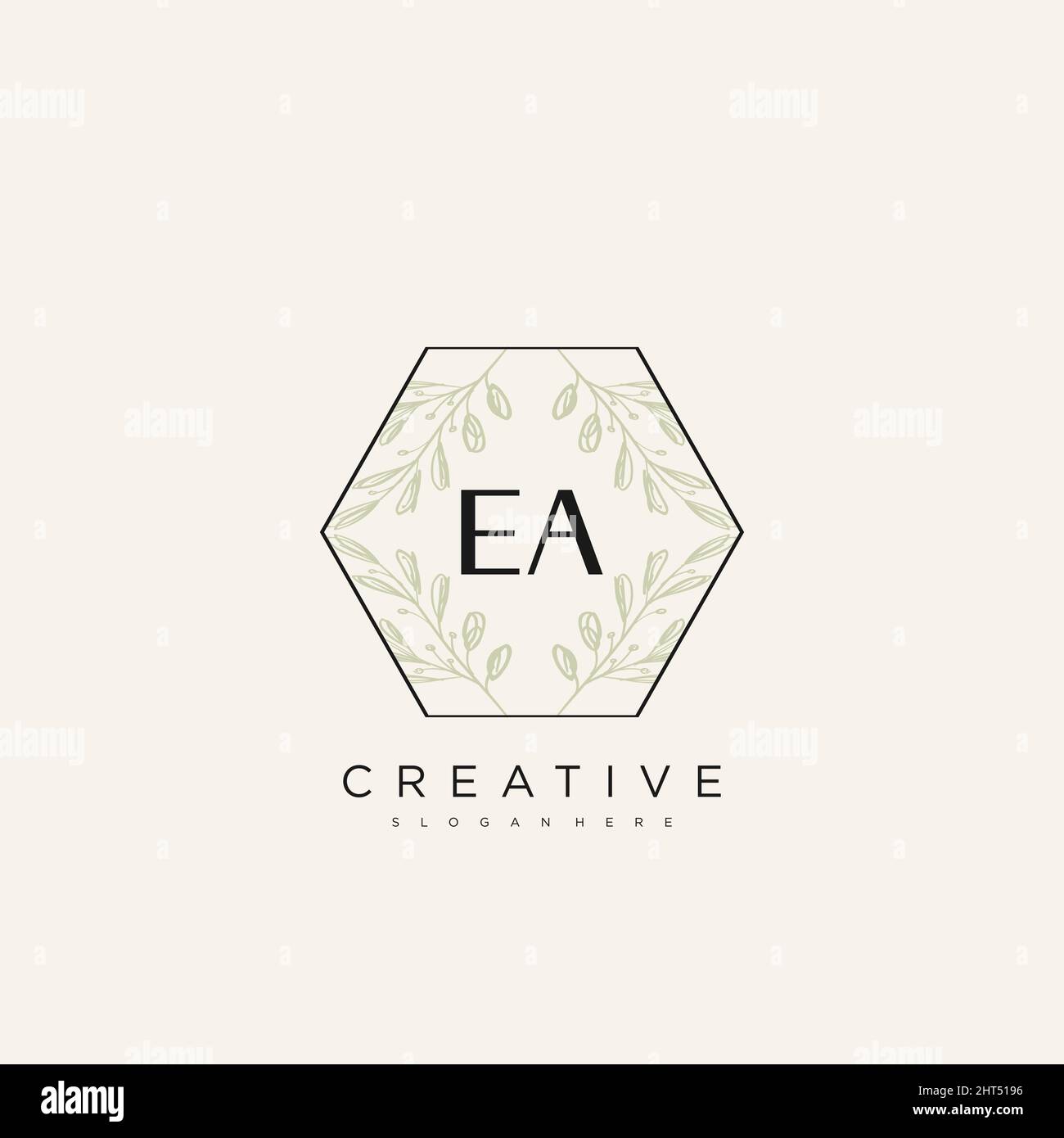EA Initial Letter Flower Logo Template Vector premium vector Stock Vector