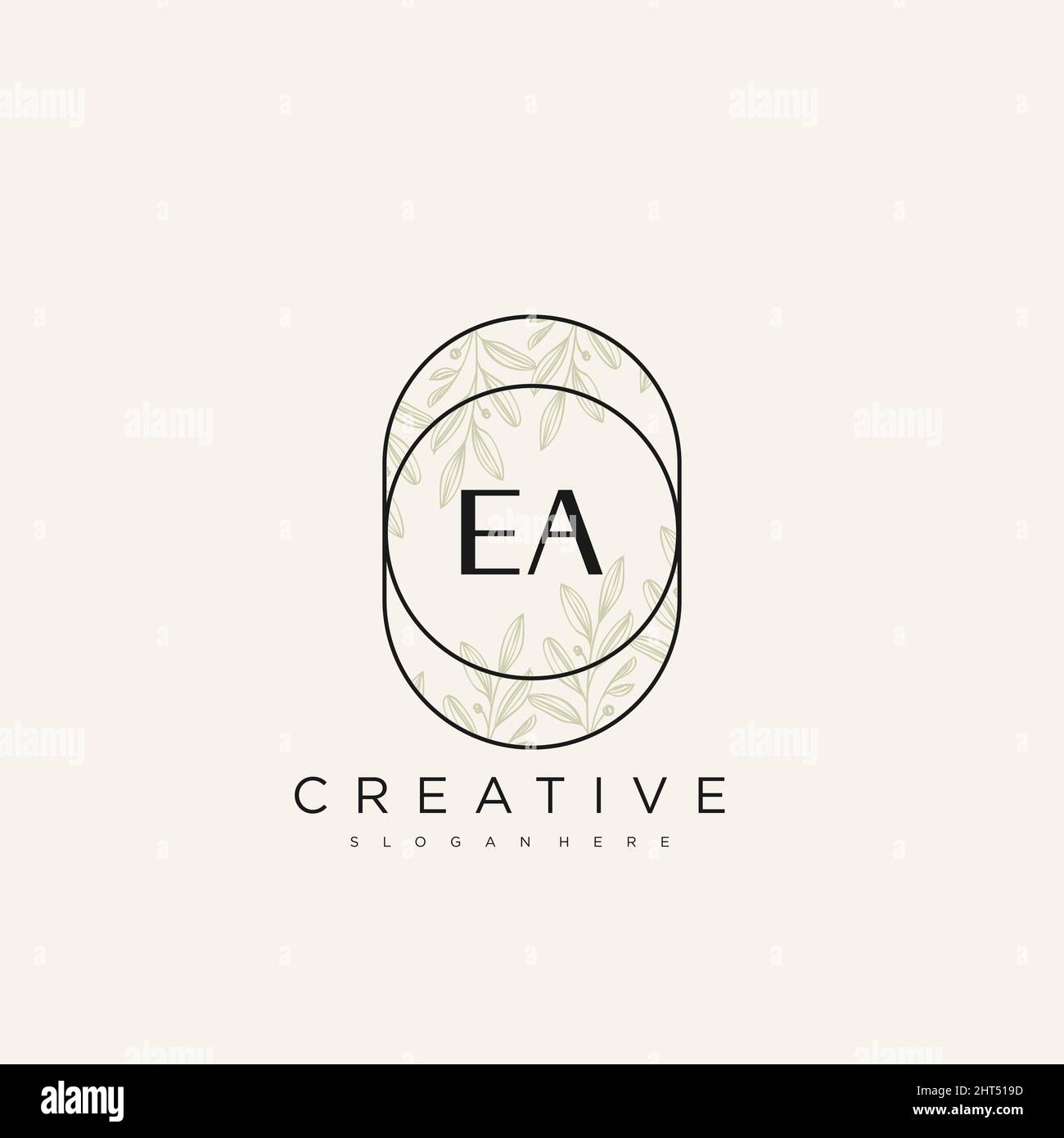 EA Initial Letter Flower Logo Template Vector premium vector Stock Vector