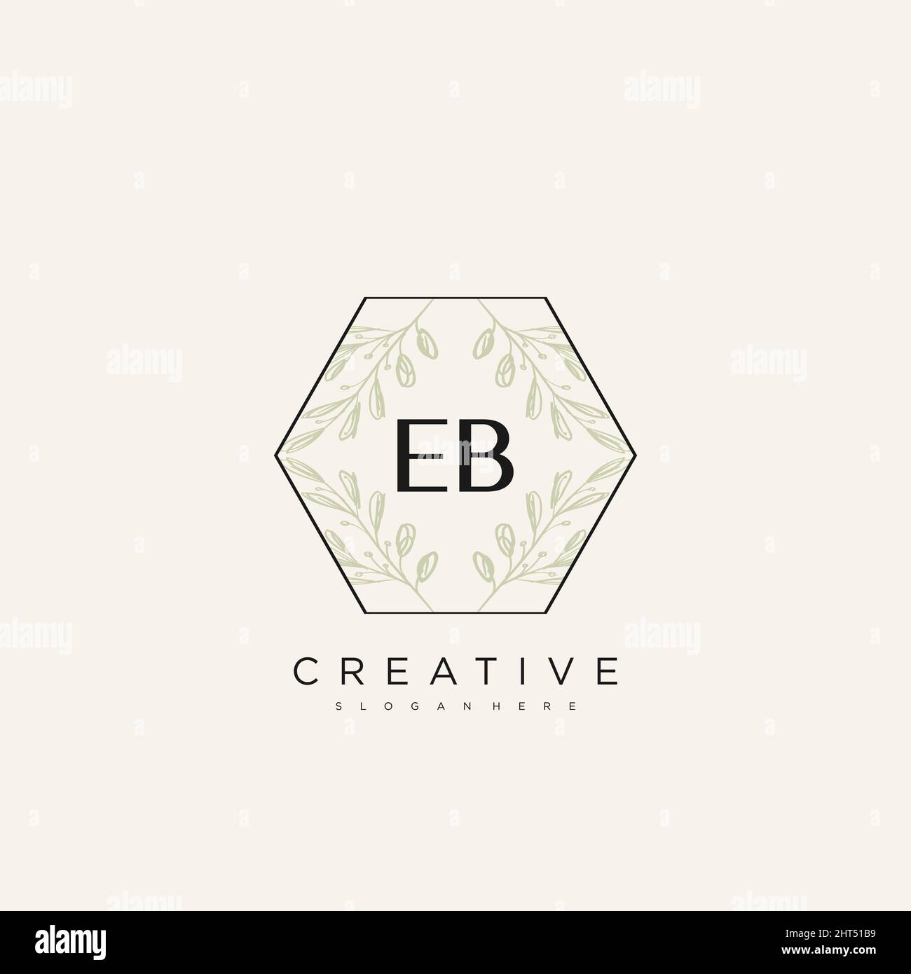 EB Initial Letter Flower Logo Template Vector premium vector Stock Vector