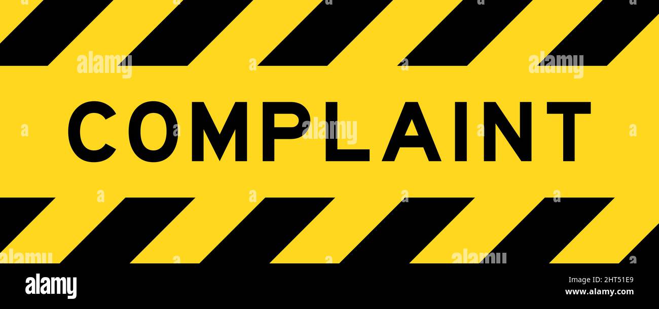 Yellow and black color with line striped label banner with word