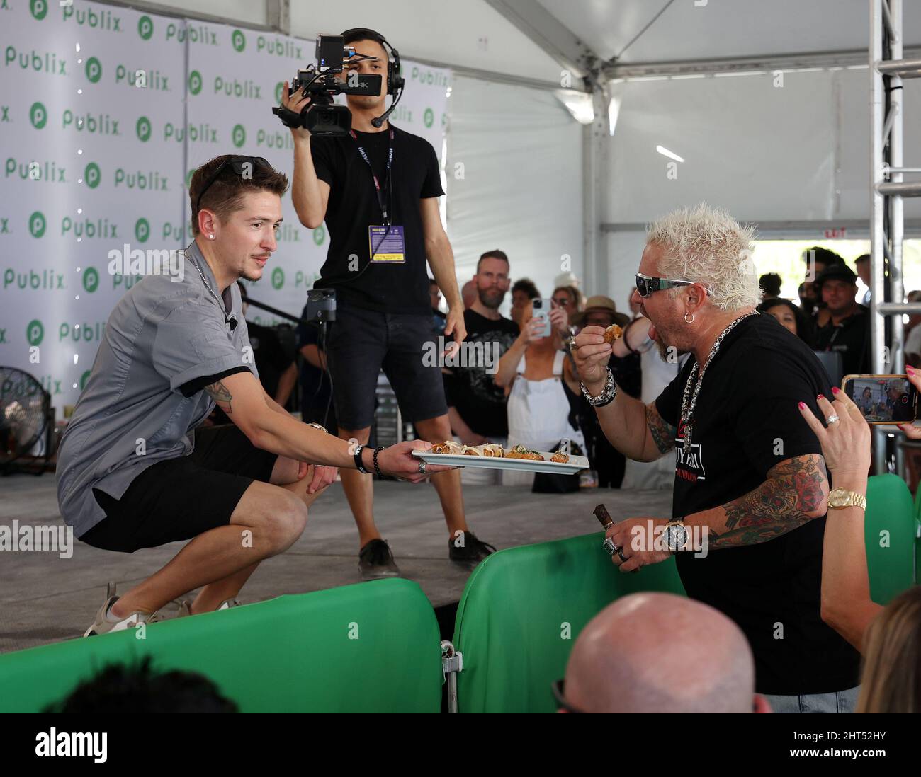Miami Beach, FL FEB 26 Chef Hunter Fieri and Chef Guy Fieri are seen