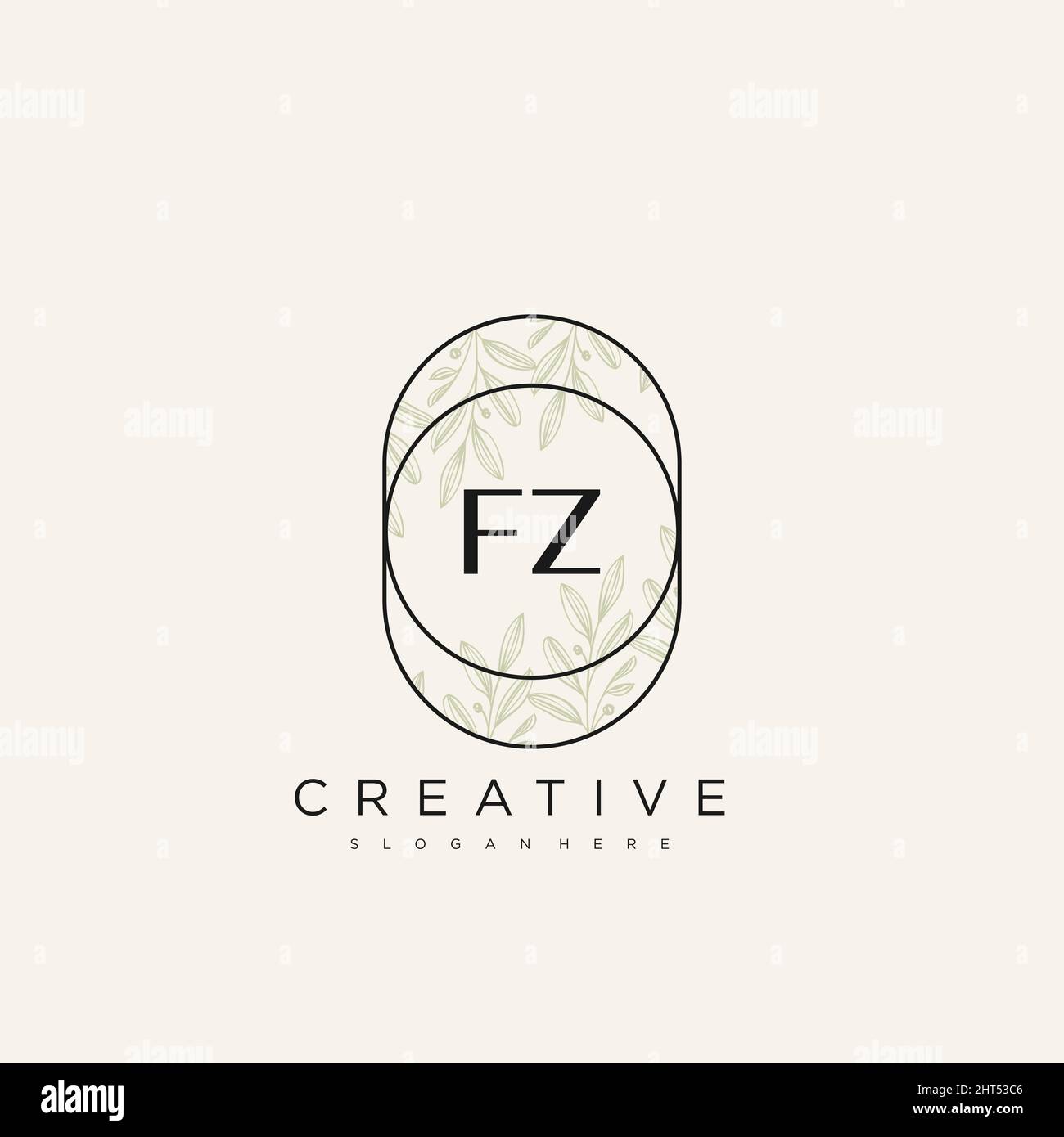 FZ Initial Letter Flower Logo Template Vector premium vector Stock Vector