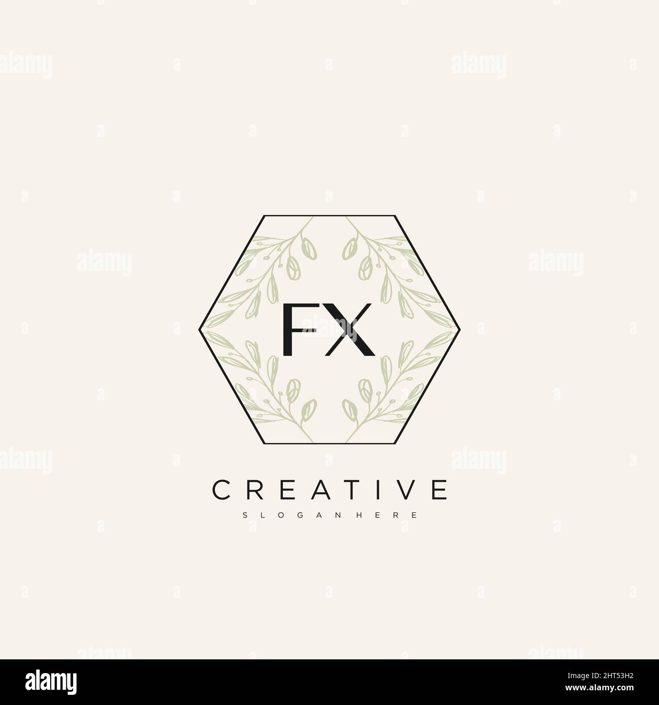 FX Initial Letter Flower Logo Template Vector premium vector Stock Vector