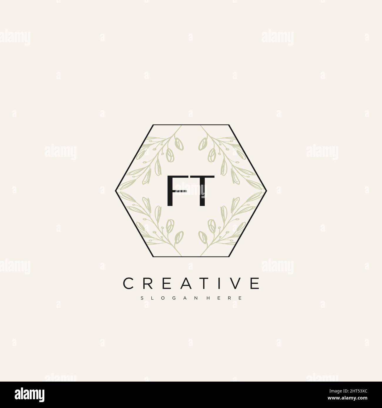 FT Initial Letter Flower Logo Template Vector premium vector Stock Vector
