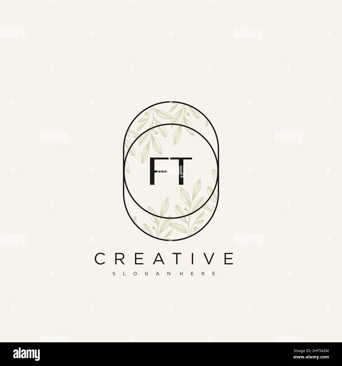 FT Initial Letter Flower Logo Template Vector premium vector Stock Vector