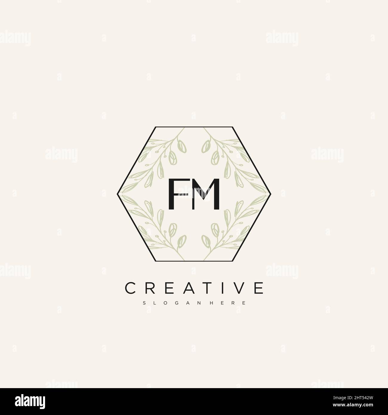 FM Initial Letter Flower Logo Template Vector premium vector Stock Vector