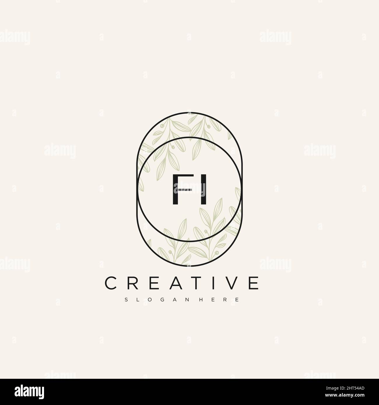 FI Initial Letter Flower Logo Template Vector premium vector Stock Vector