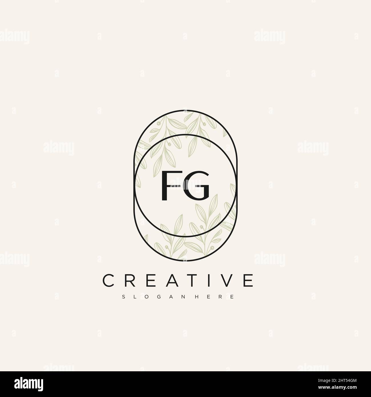 FG Initial Letter Flower Logo Template Vector premium vector Stock Vector