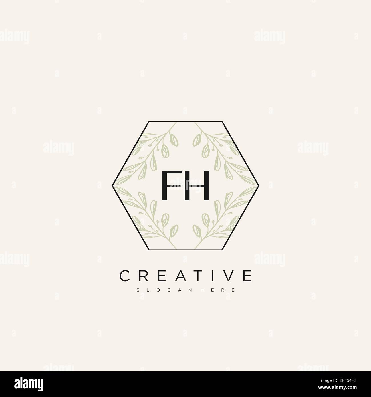 FH Initial Letter Flower Logo Template Vector premium vector Stock Vector