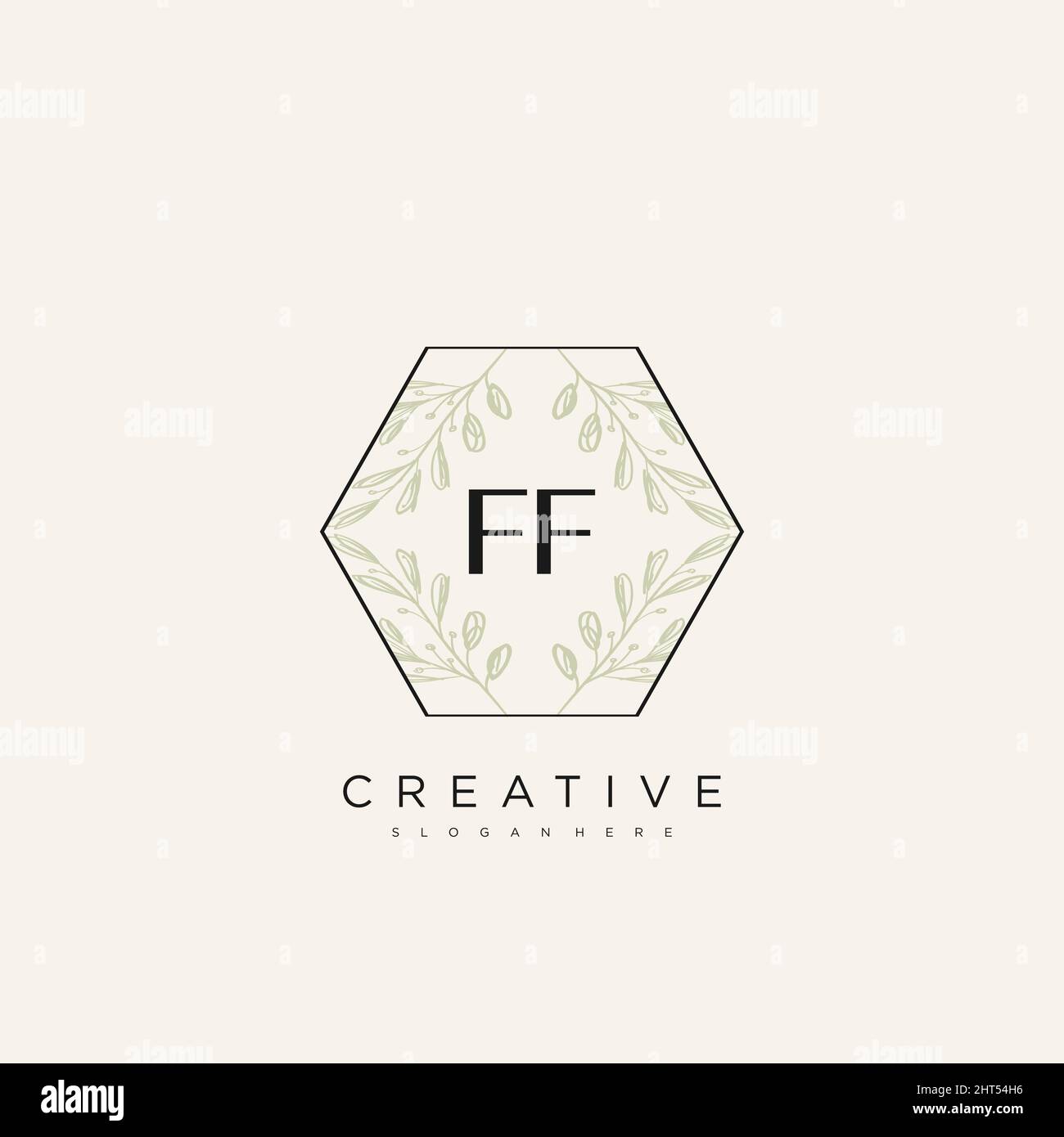 FF Initial Letter Flower Logo Template Vector premium vector Stock Vector