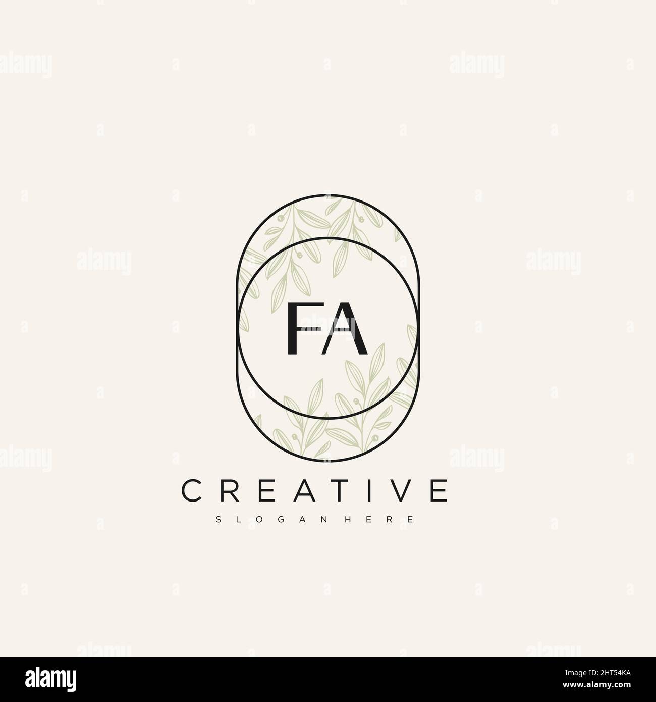 FA Initial Letter Flower Logo Template Vector premium vector Stock Vector