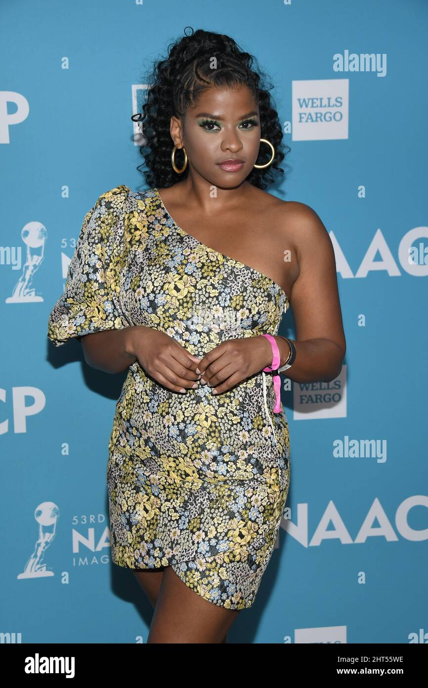 Los Angeles, USA. 26th Feb, 2022. Rebel Rae arrives at the 53rd NAACP ...