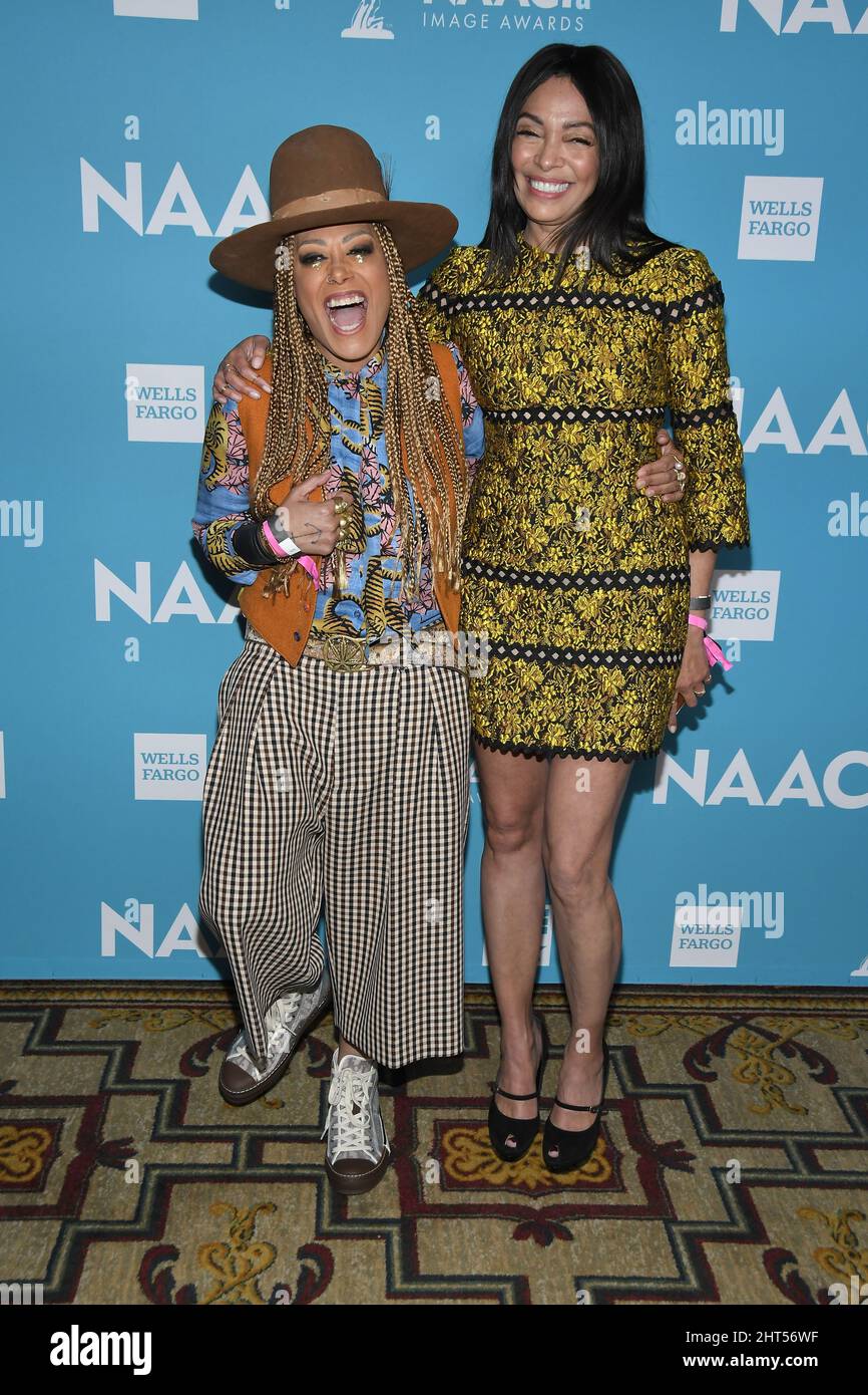 Cree Summer and Tamara Taylor arrive at the 53rd NAACP Image Awards Viewing  Party held at The Hollywood Roosevelt in Los Angeles, CA on Saturday,  ?February 26, 2022. (Photo By Sthanlee B.