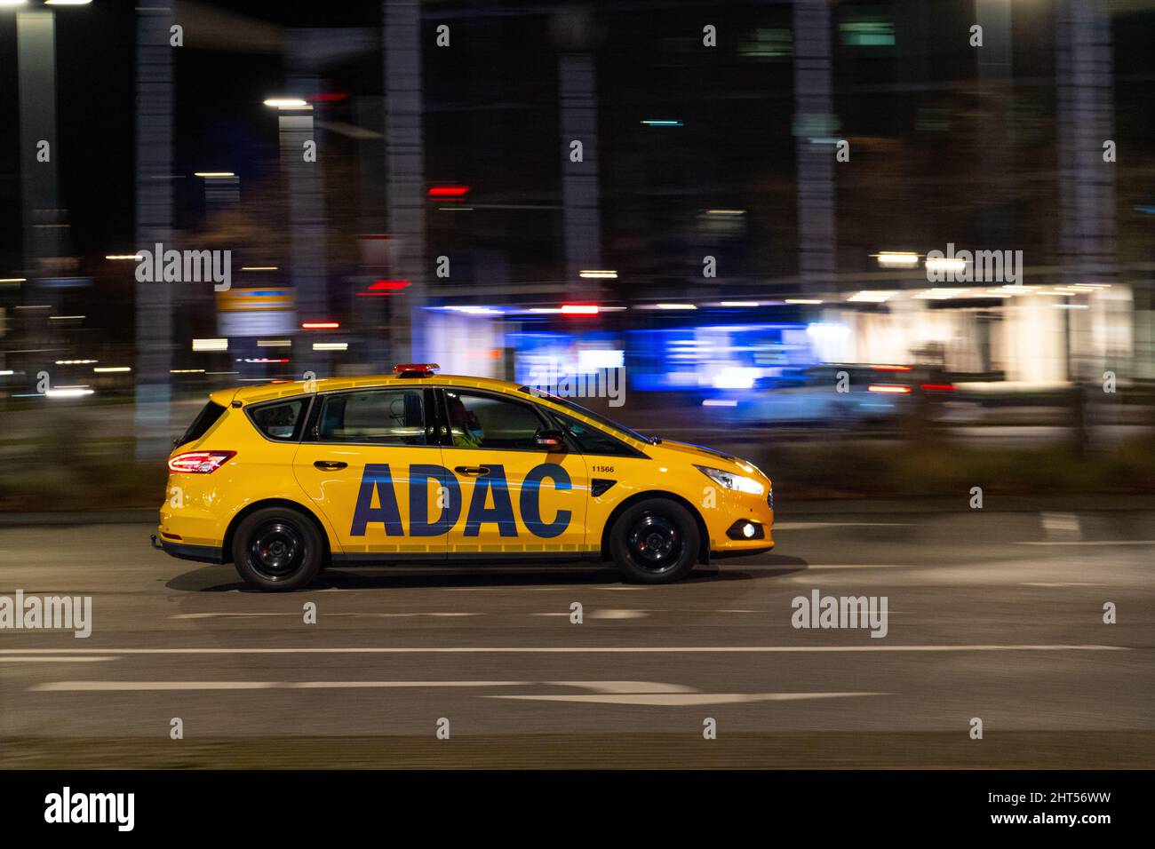 ADAC Car driving through the streets of Hannover. Germany Stock Photo ...