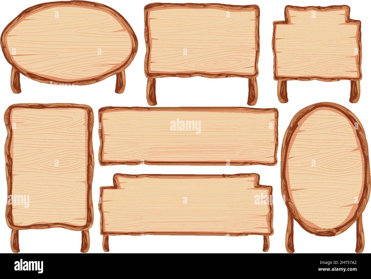 Set of wooden sign banner illustration Stock Vector Image & Art - Alamy