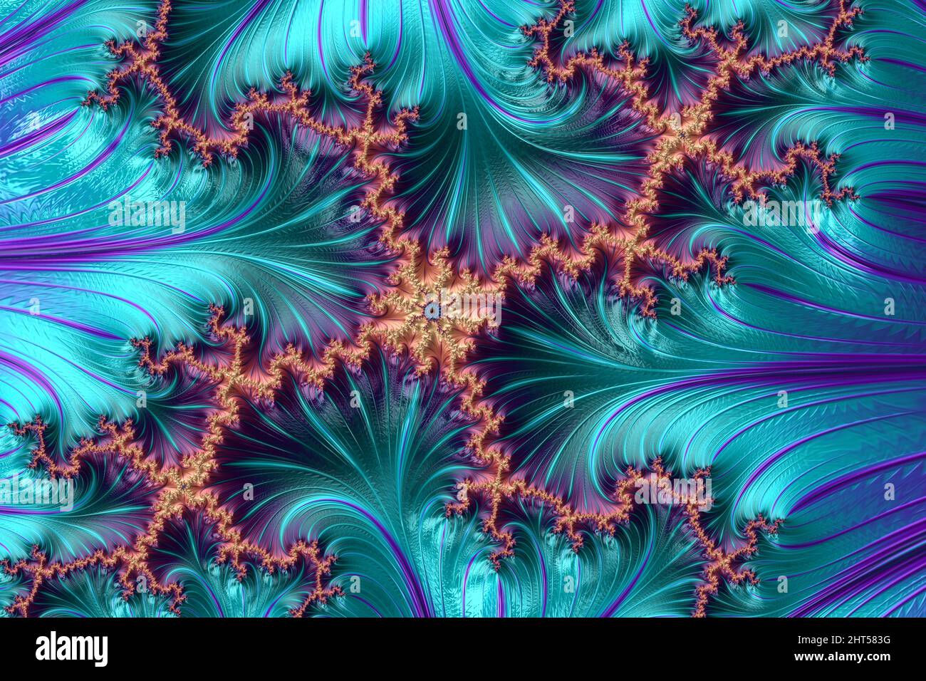 Digital illustration of a thread-like figure on a turquoise background ...