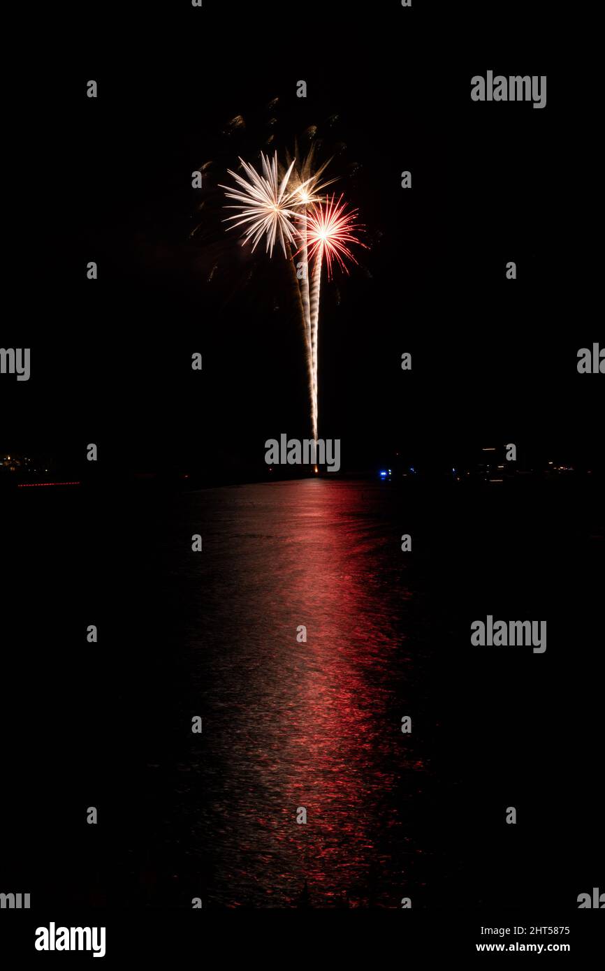 New Year's Eve fireworks in Marina del Rey, CA Stock Photo Alamy