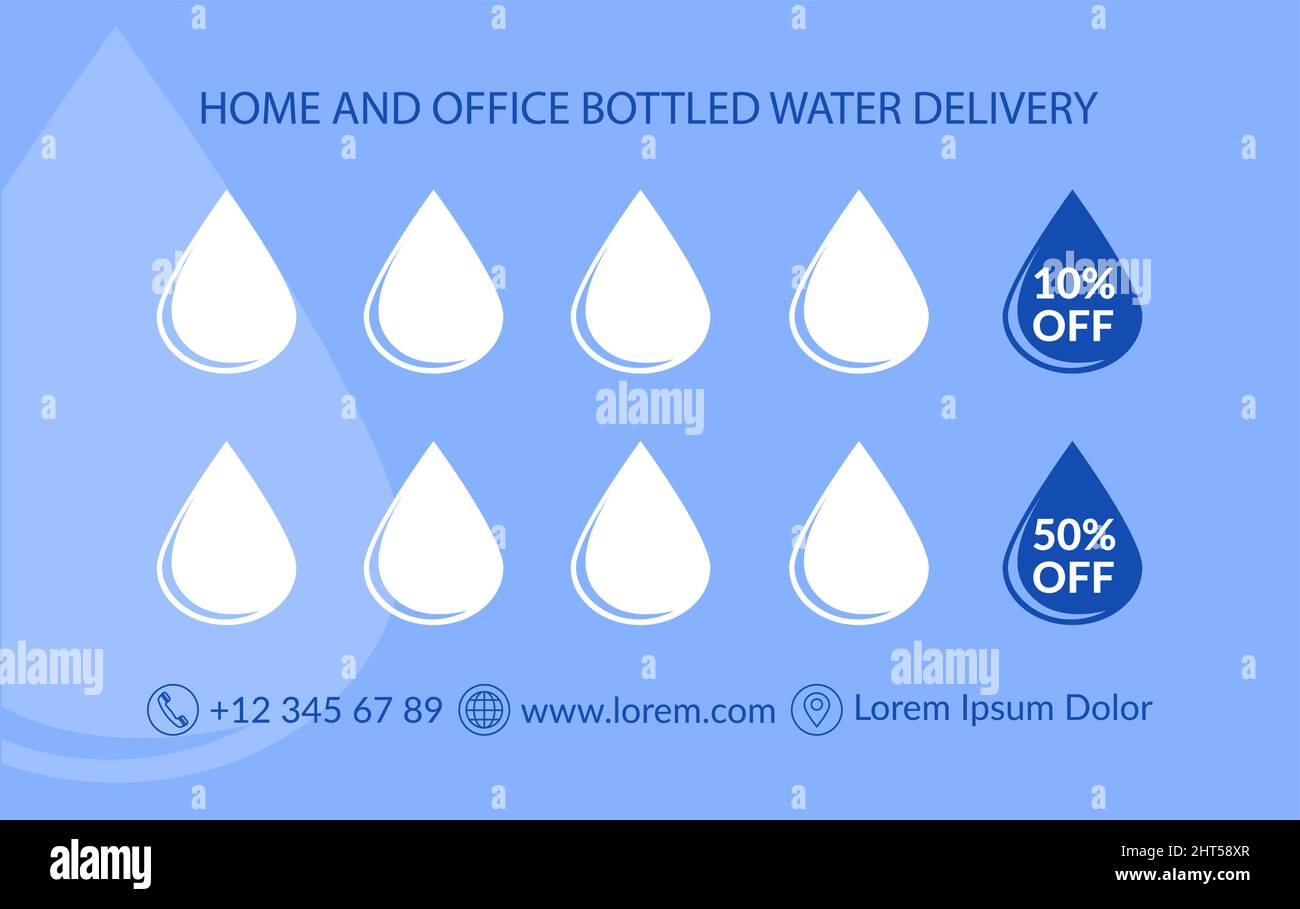 Home and office bottled water delivery discounts Stock Vector Image