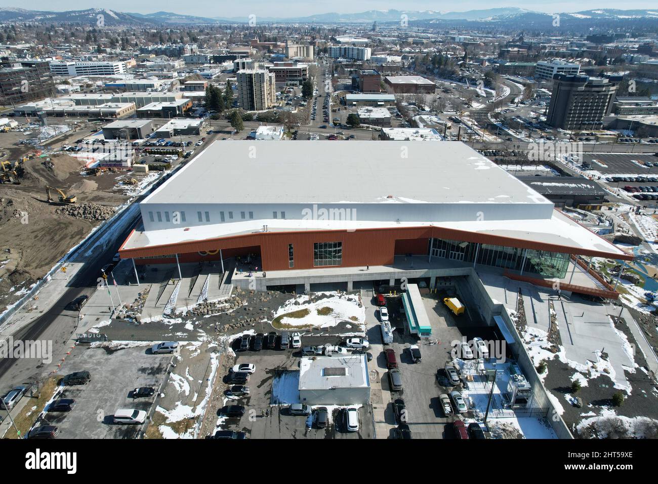 An aerial view of The Podium, the site of the USA Indoor Track and