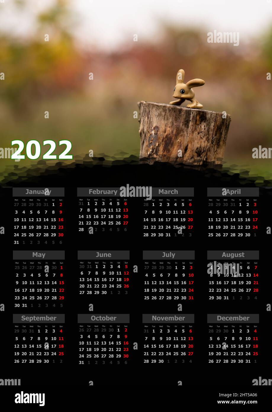 Photo of 2022 calendar with a resolution 21,6 cm by 29,7 cm Stock Photo -  Alamy