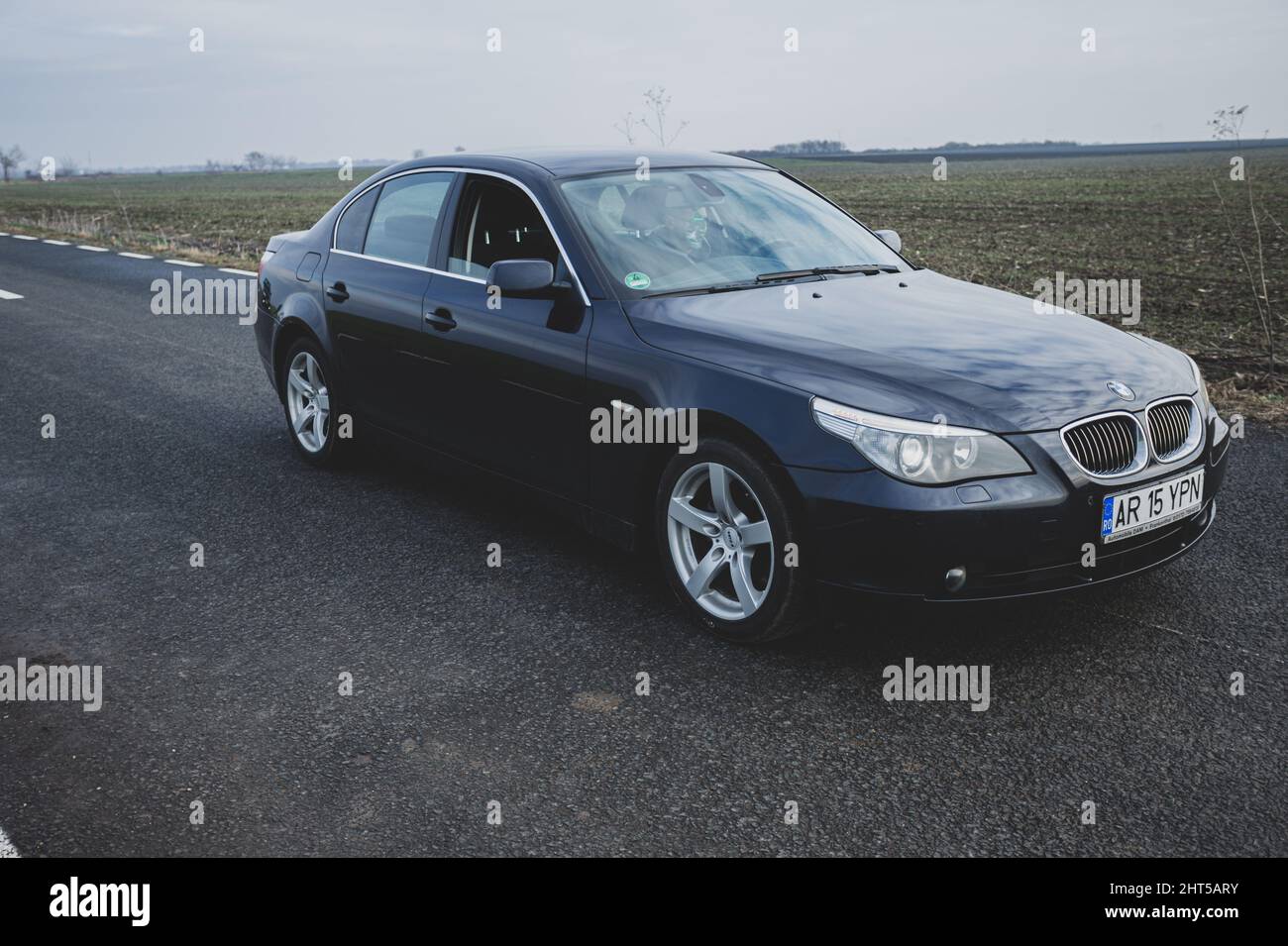Bmw E60 On The Road Gray Bmw Car Stock Photo - Download Image Now - BMW,  Black Color, Blue - iStock