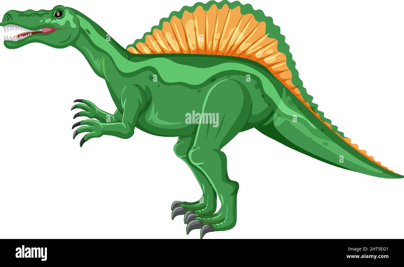 Spinosaurus dinosaur on white background illustration Stock Vector