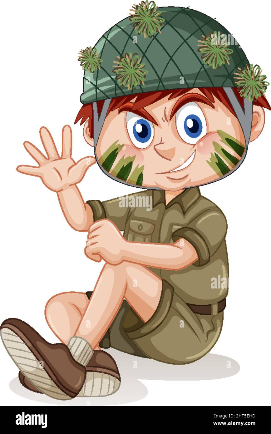 Little boy in scout uniform illustration Stock Vector Image & Art - Alamy