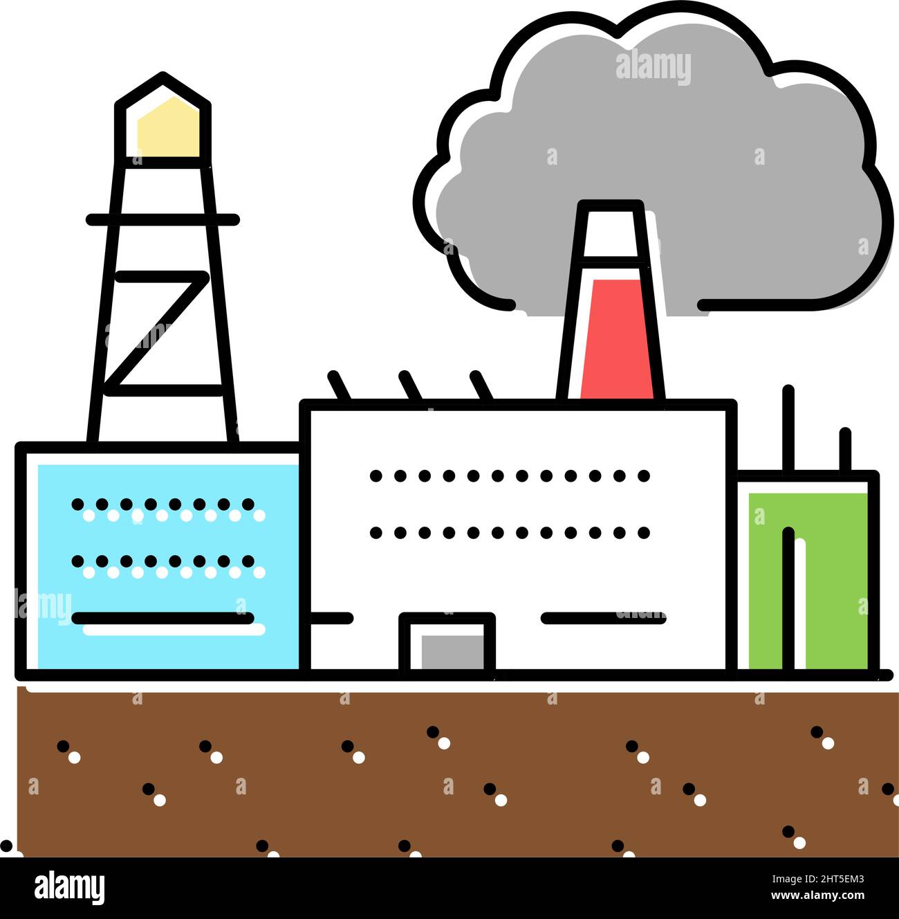 industrial zone land color icon vector illustration Stock Vector Image