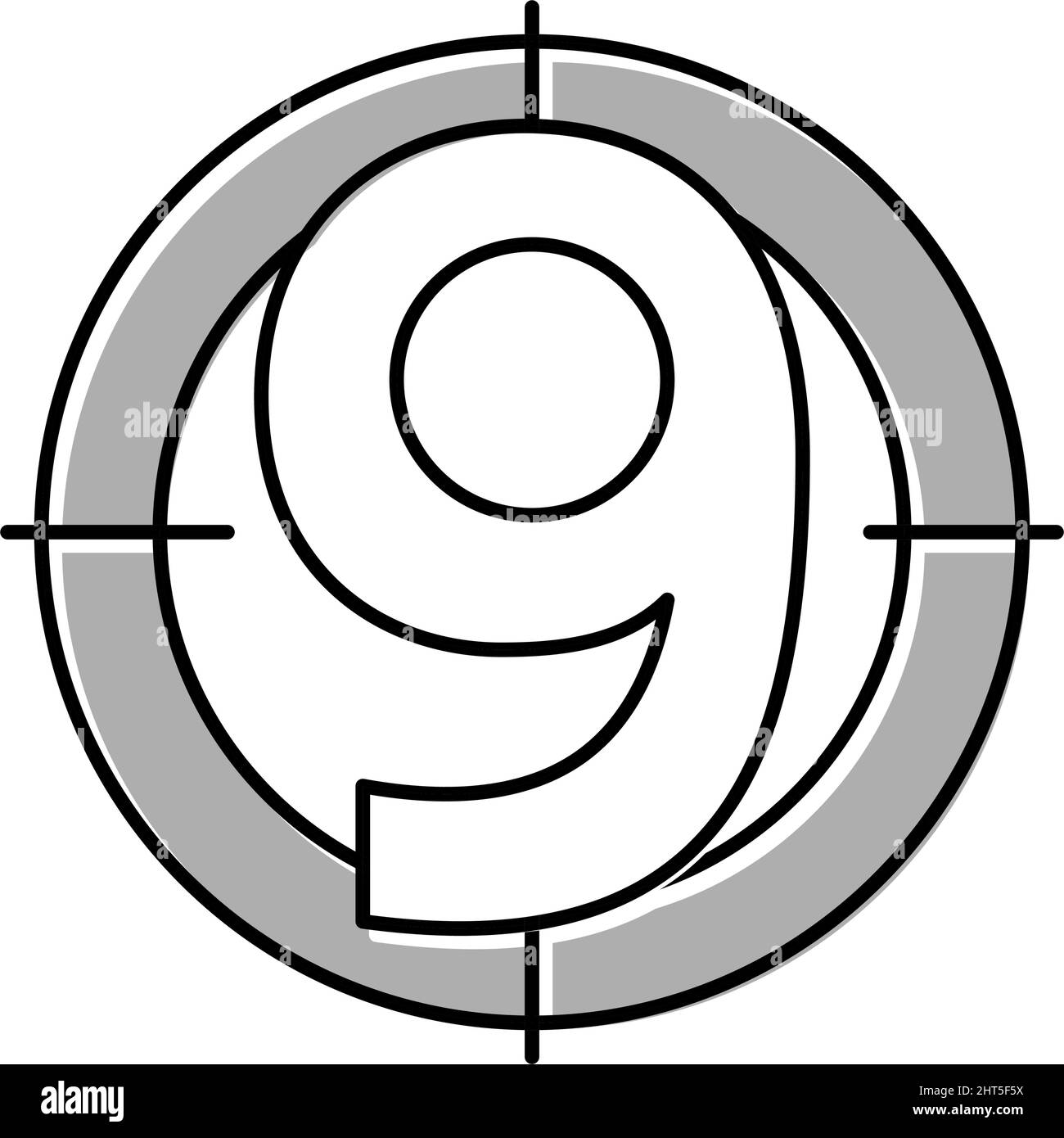 nine number color icon vector illustration Stock Vector
