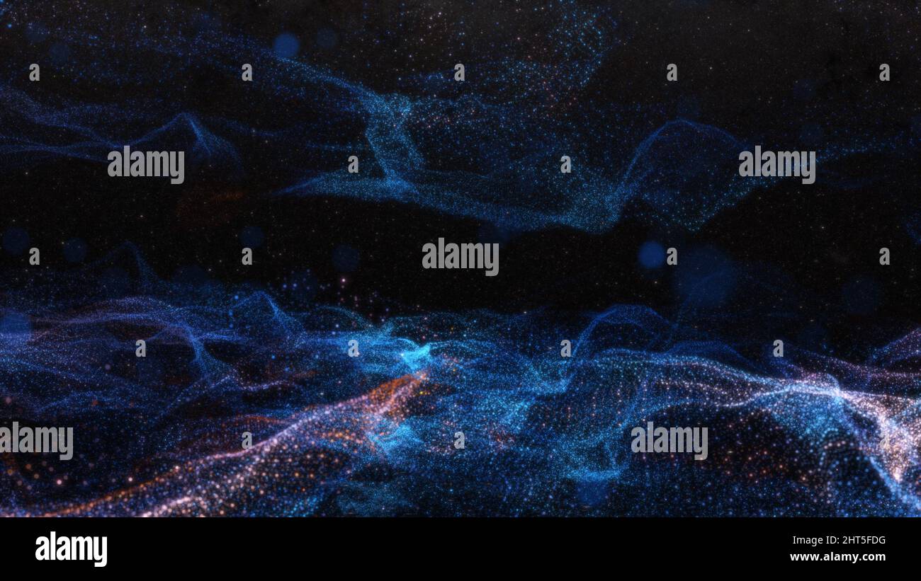 Abstract particle waves with depth of field effect Stock Photo - Alamy