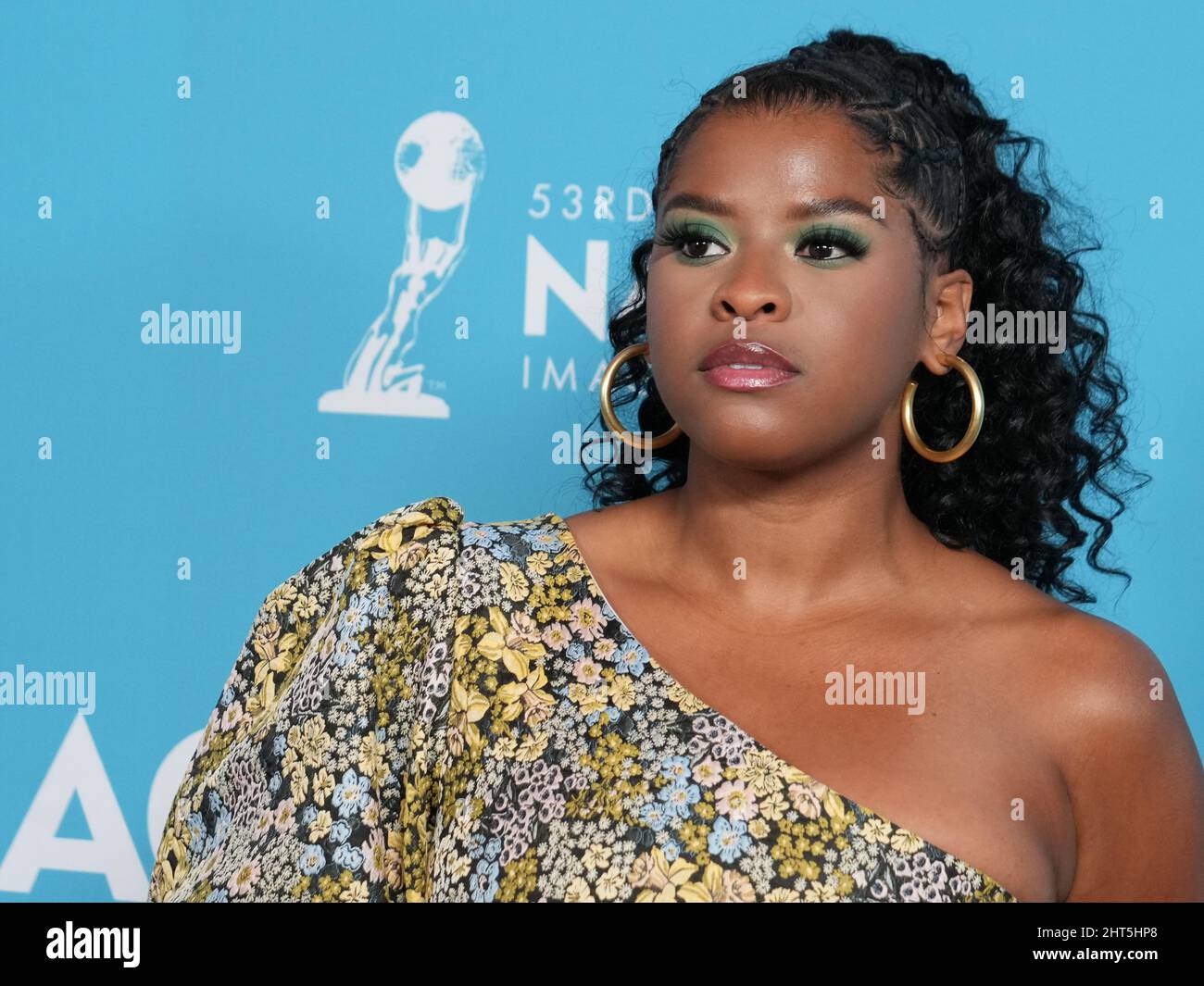 Los Angeles, USA. 26th Feb, 2022. Rebel Rae arrives at the 53rd NAACP ...