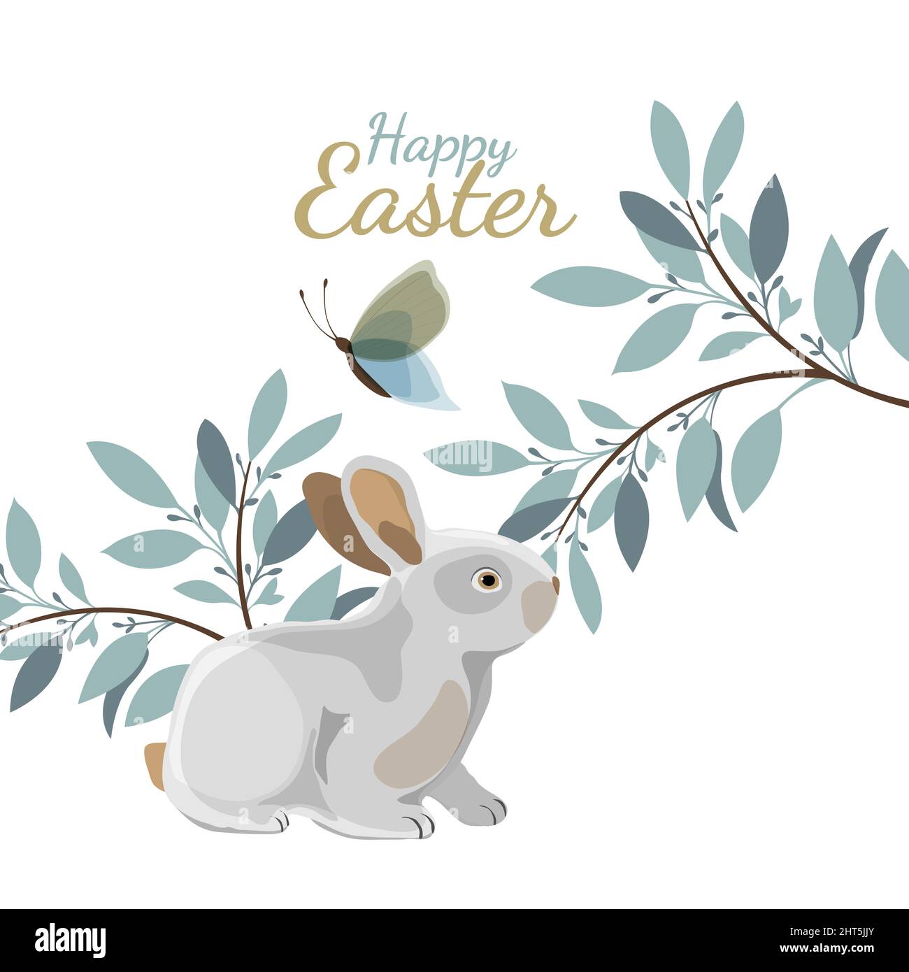Vector Easter illustration. Happy Easter greeting card. Stock Vector