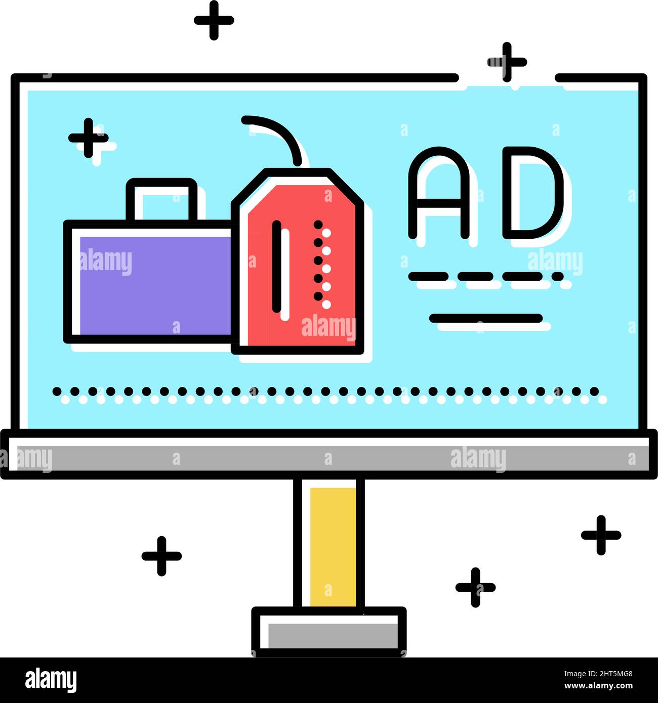 offline advertise color icon vector illustration Stock Vector Image ...