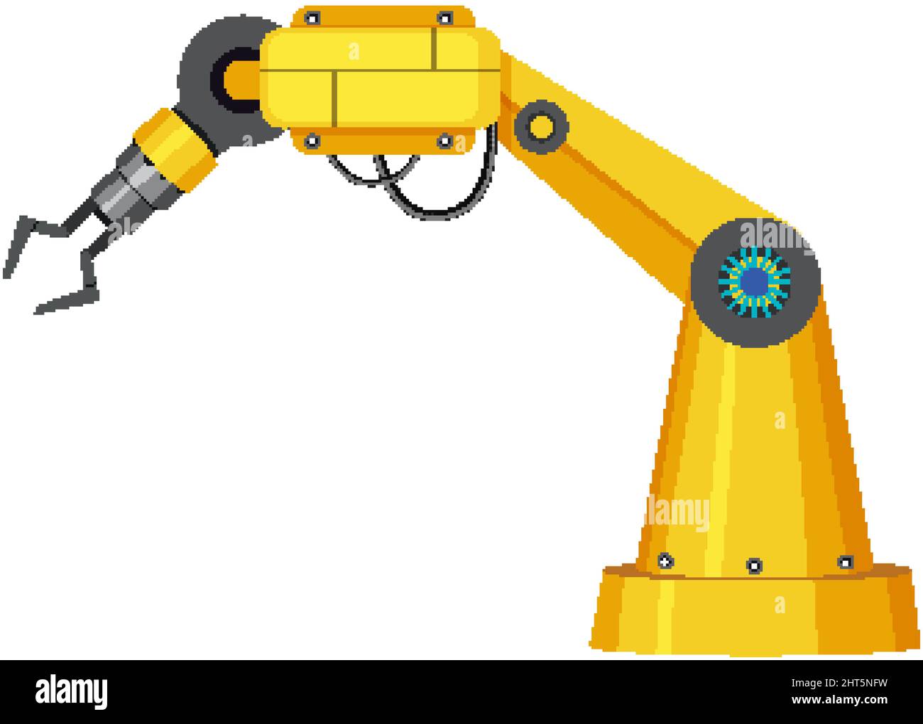 Machine robotic robot arm hand  illustration Stock Vector