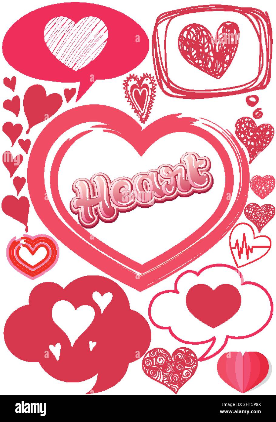 Valentine theme with many hearts illustration Stock Vector Image & Art ...