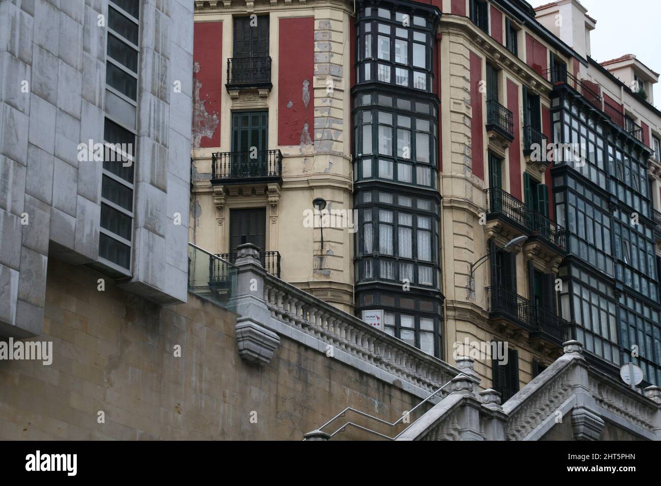 Old buildings with staircase in Bilbao Stock Photo - Alamy