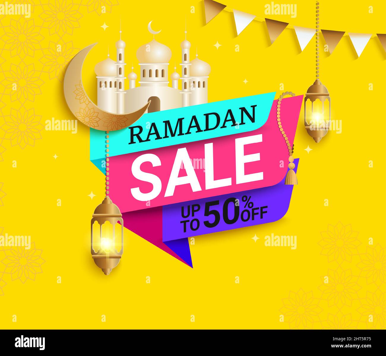 Ramadan Kareem sale Banner. Stock Vector