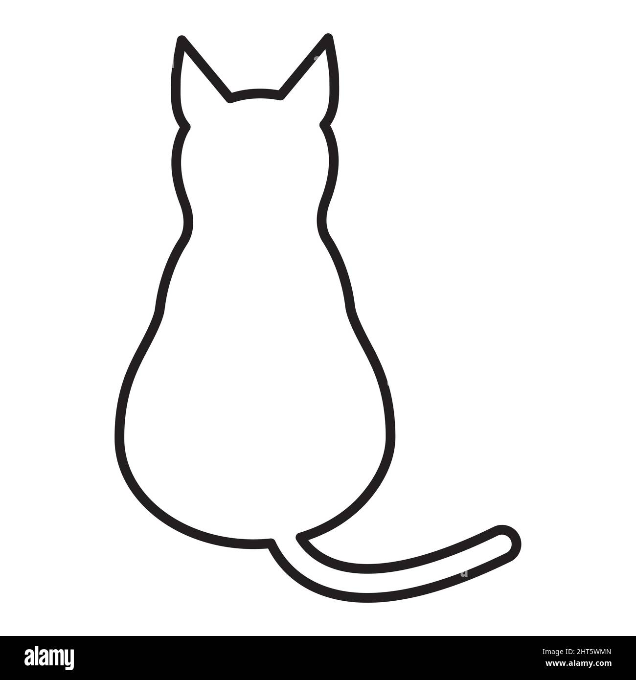 Black isolated design cat, icon vector. Illustration background