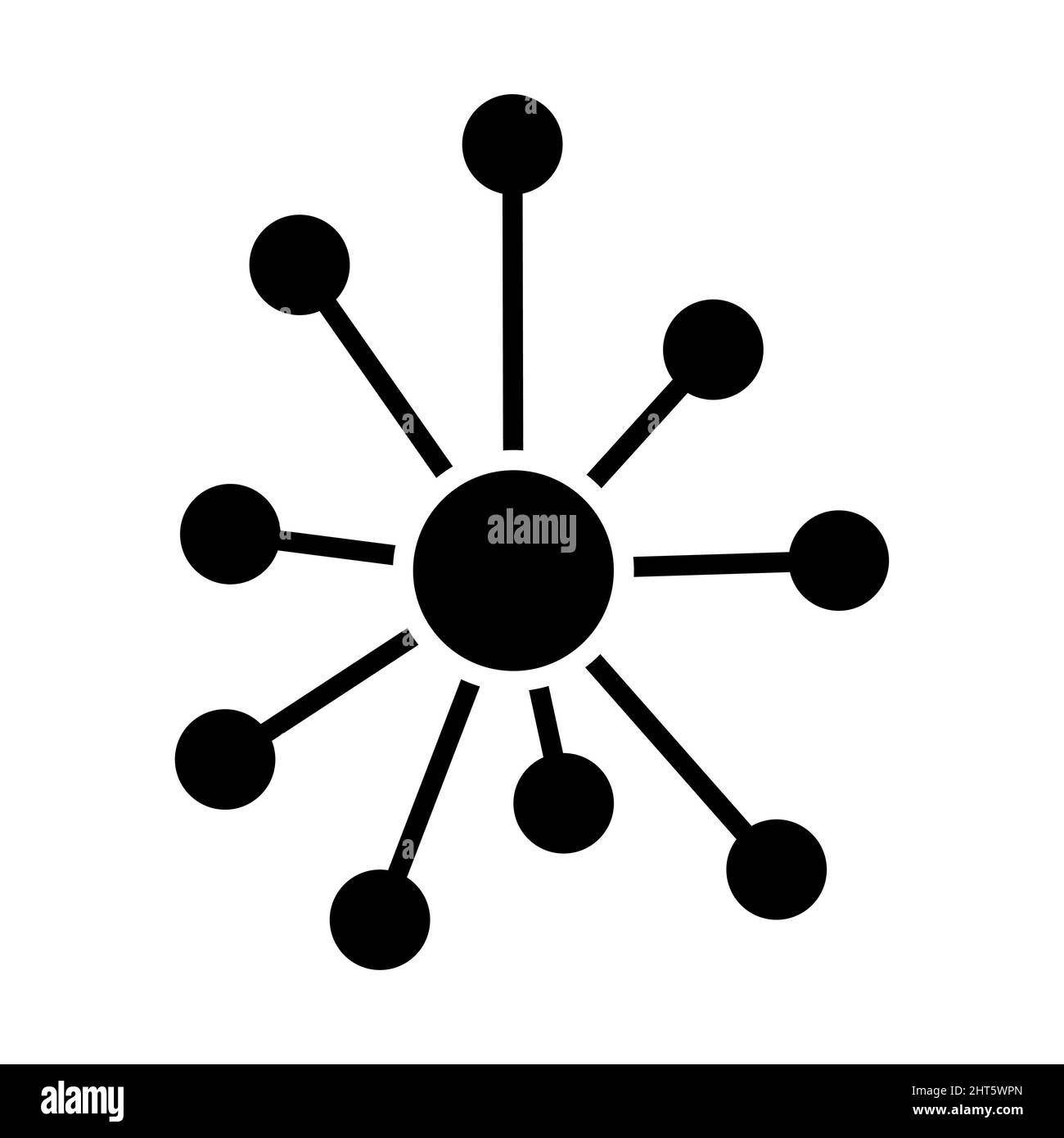 Hub flat network icon, connect structure vector symbol isolated on ...