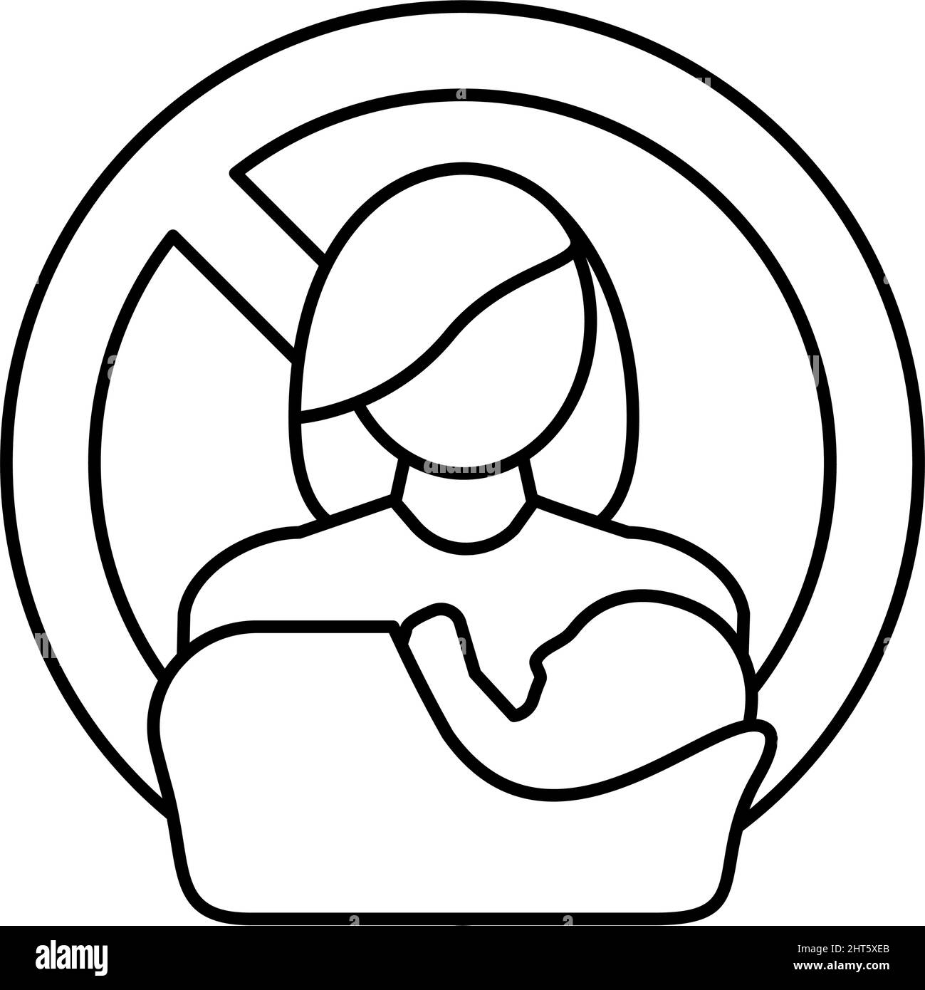 pregnant nursing restriction line icon vector illustration Stock Vector