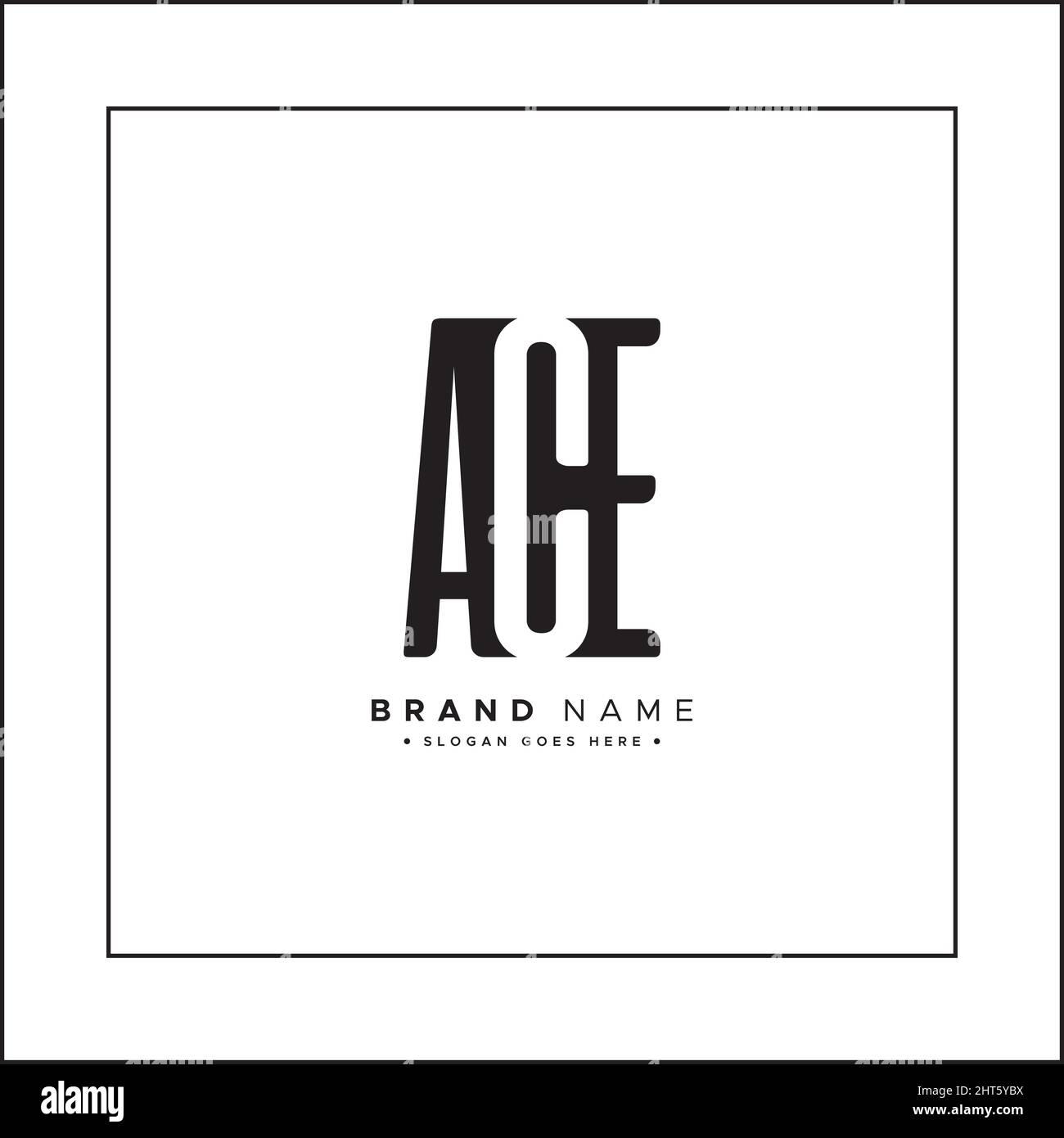 Initial Letter ACE Logo - Simple Business Logo for Alphabet A, C and E - Logo Template for Business Name Initials in Monogram Style Stock Vector