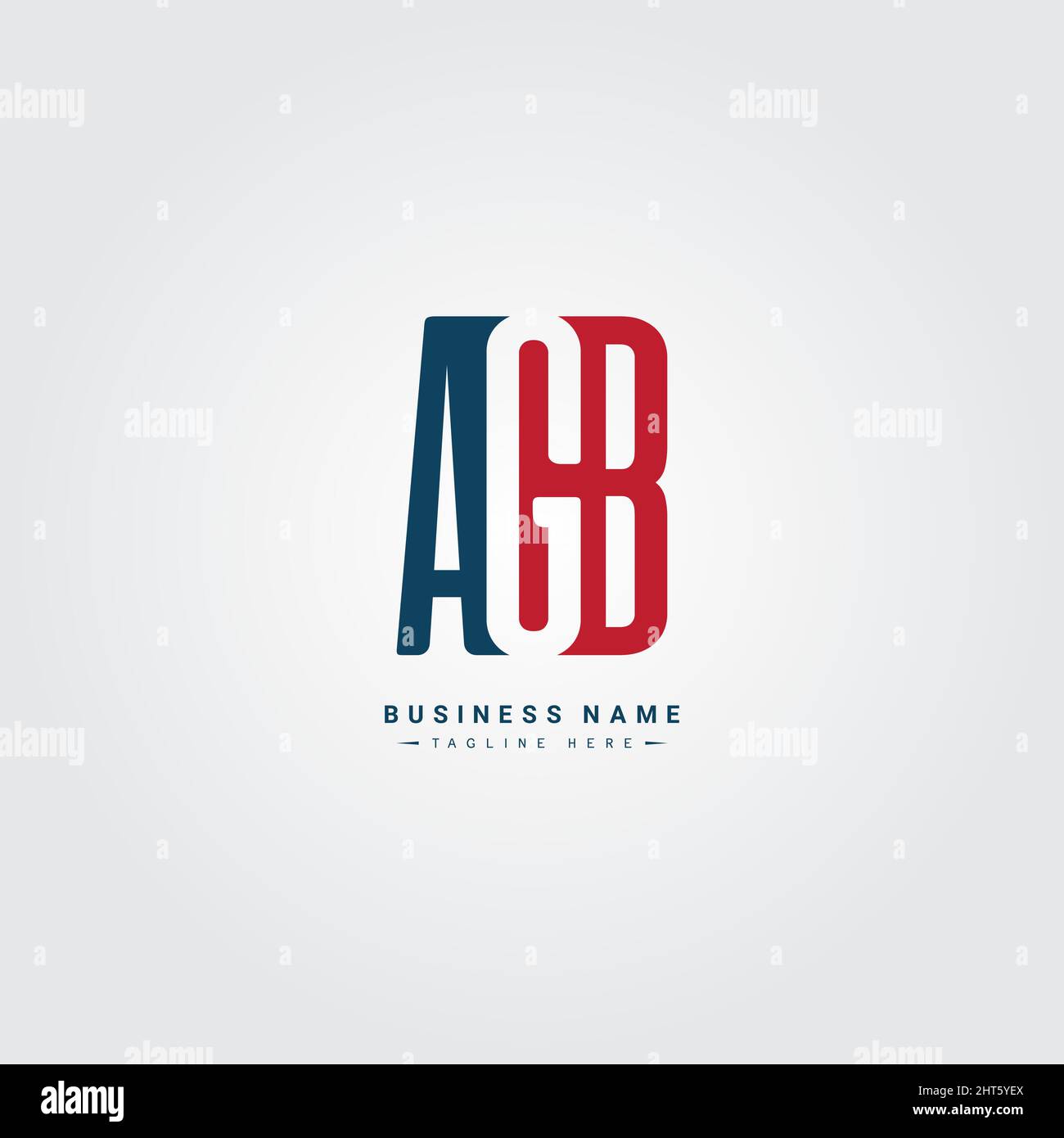 Initial Letter AGB Logo - Simple Monogram Logo for Initials A, G and B - Logo Template for Business Name Initials in Monogram Style Stock Vector
