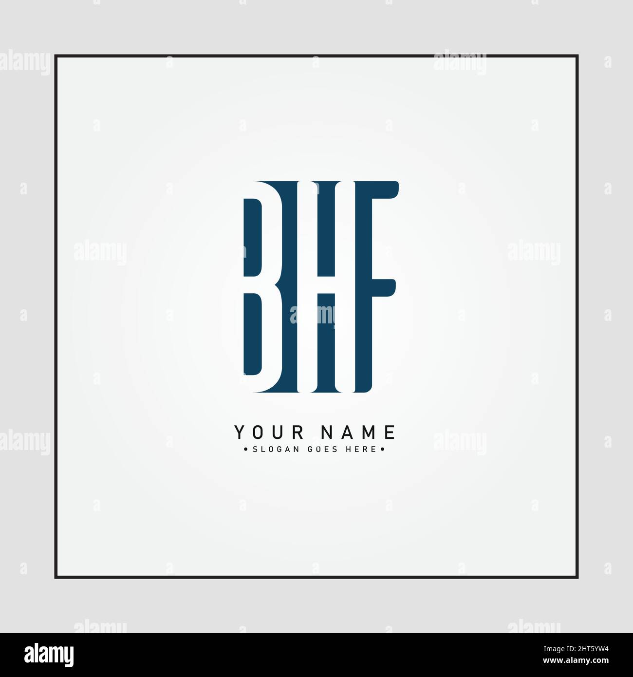 Simple Business Logo for Initial Letter BHF Alphabet Logo Logo