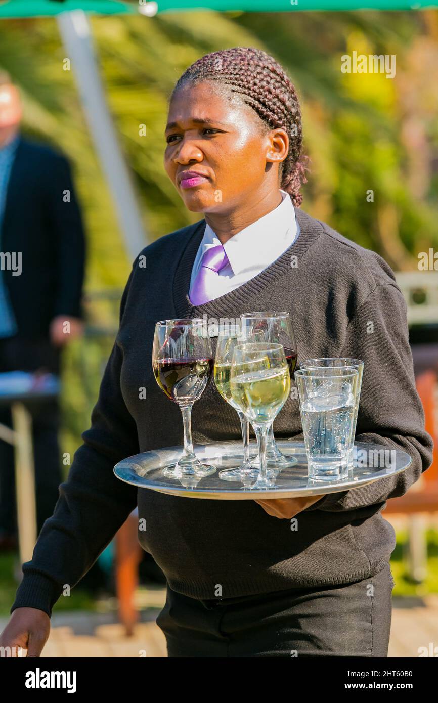 Catering staff at outdoor social event in Johannesburg, South Africa