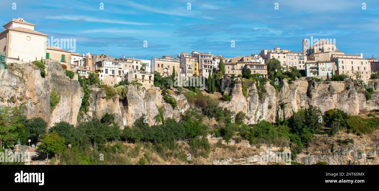 Panoramic view of the monumental city Cuenca, Spain Stock Photo