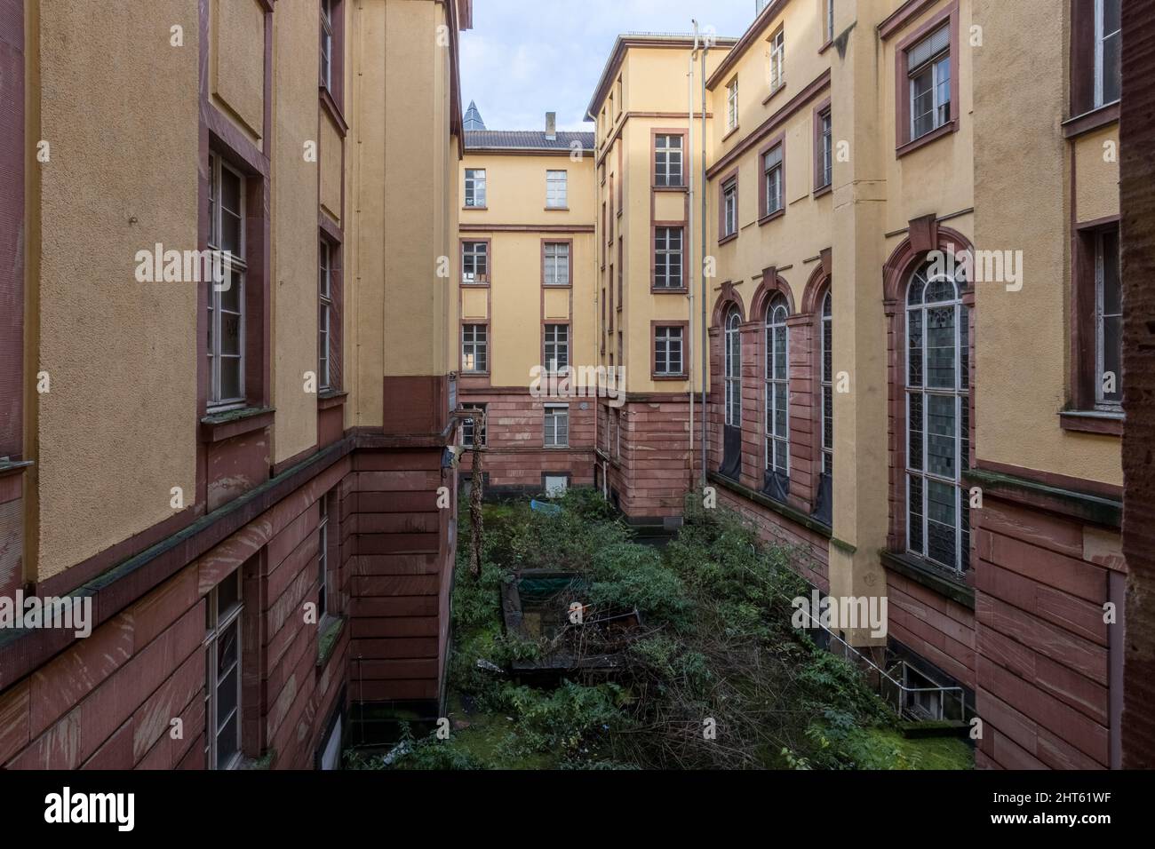 Inner courtyard of the old police headquarters in Frankfurt Stock Photo