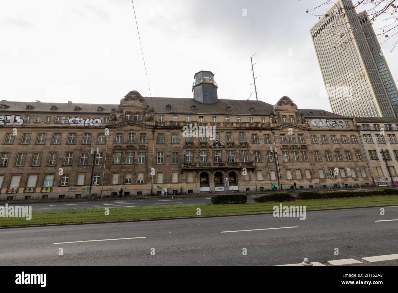Old police headquarters in Frankfurt am Main Streetviev Stock Photo