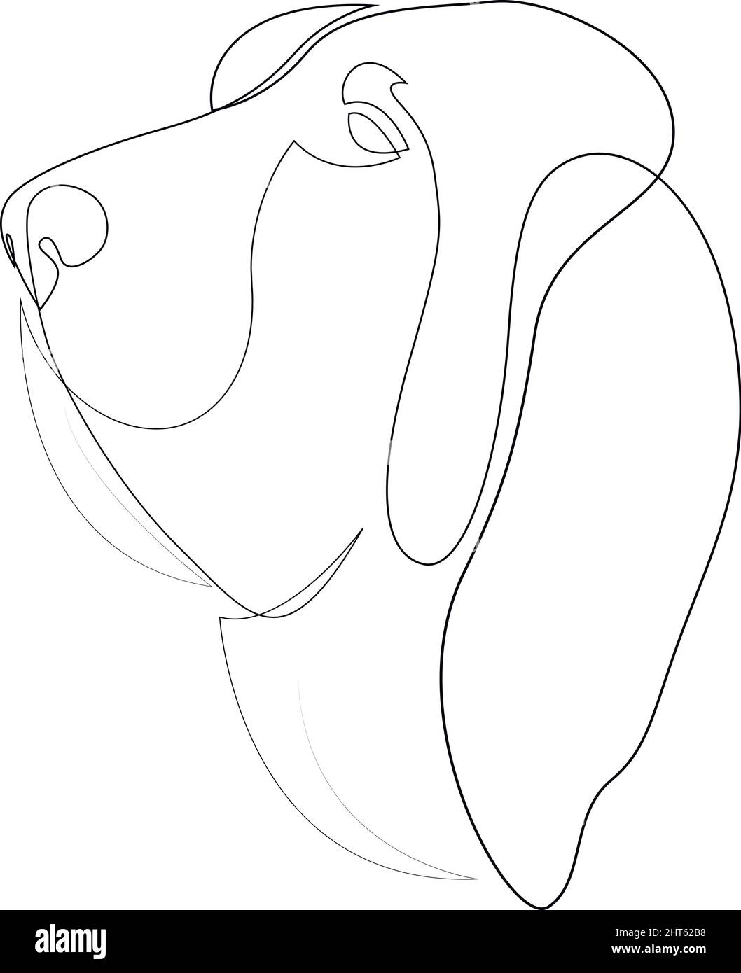 Continuous line Bloodhound. Single line minimal style dog vector ...
